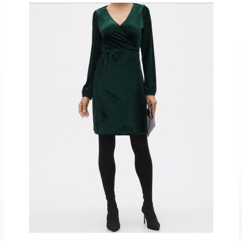 Banana Republic Factory Emerald Green Velvet Dress Size 4 NWT